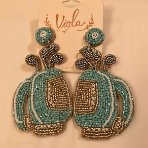 Seed Bead Rice Bead Golf Bag & Clubs Earrings